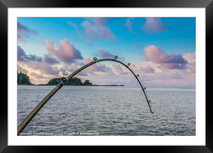 Bent Fishing Pole at Dusk Framed Mounted Print by Darryl Brooks