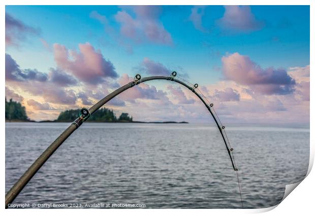 Bent Fishing Pole at Dusk Print by Darryl Brooks