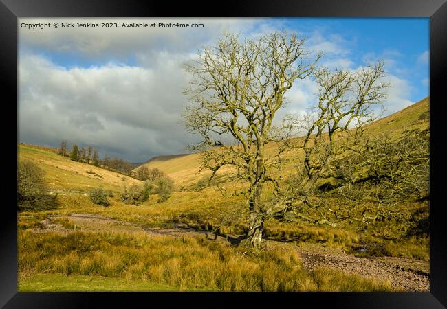 Nant Crew Valley Brecon Beacons January Framed Print by Nick Jenkins