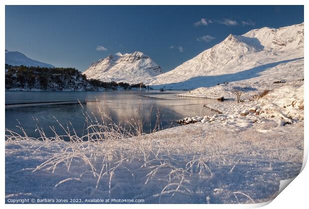  Loch Clair in Winter, Torridon Scotland. Print by Barbara Jones