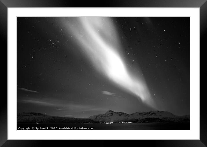 Northern Polar Lights in night sky Norway Scandinavia Framed Mounted Print by Spotmatik 