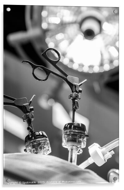 Patient prepared for laparoscopic keyhole surgery on ICU  Acrylic by Spotmatik 