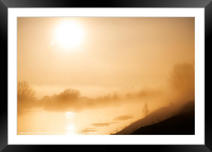 Lone Figure in the mist - Deeping Lakes, River Wel Framed Mounted Print by Colin Flatters