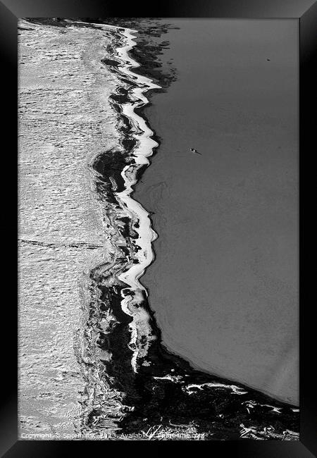 Aerial view of Tailing ponds Ft McMurray Alberta  Framed Print by Spotmatik 