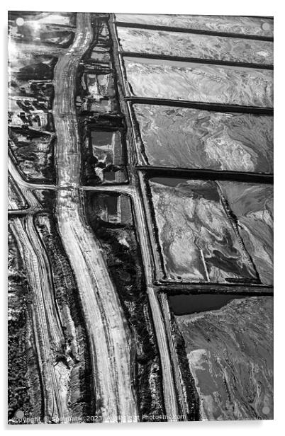 Aerial Ft McMurray surface mining Oilsands Alberta Canada  Acrylic by Spotmatik 