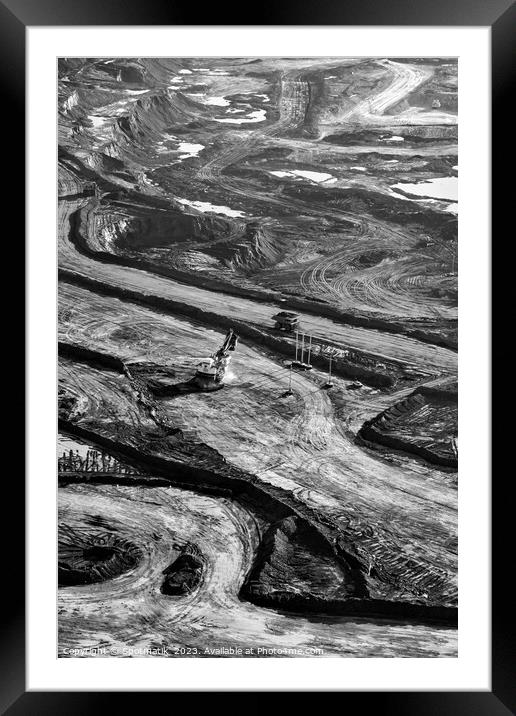 Aerial Oilsands Industrial surface mining site Alberta Canada Framed Mounted Print by Spotmatik 