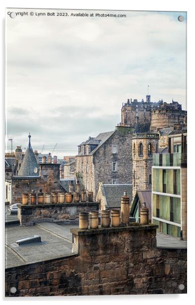 Rooftops of Edinburgh Acrylic by Lynn Bolt