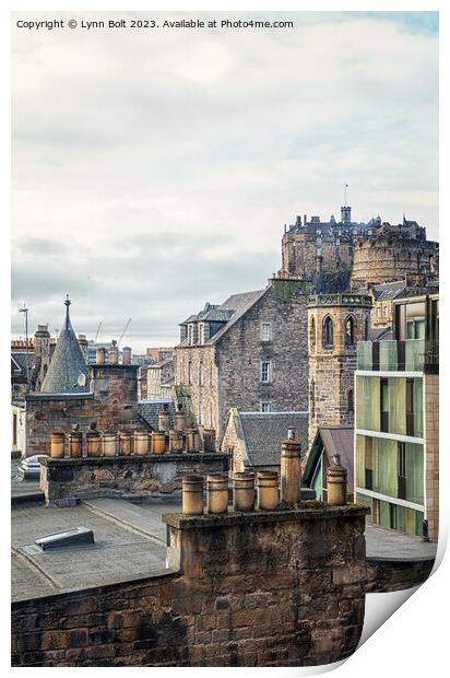 Rooftops of Edinburgh Print by Lynn Bolt