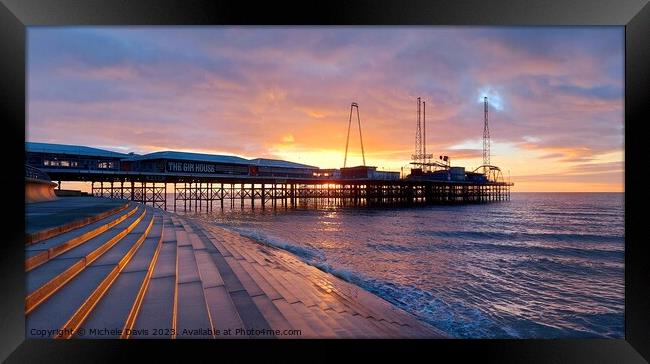 South Pier Sunset Framed Print by Michele Davis