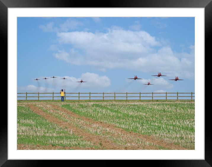 Red Arrows depart Framed Mounted Print by Andrew Scott