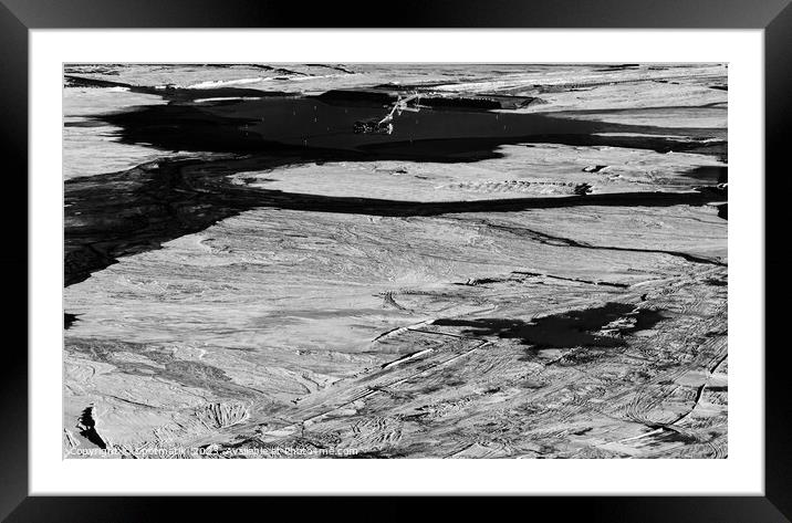 Aerial view Ft McMurray Tailing ponds Alberta Canada Framed Mounted Print by Spotmatik 