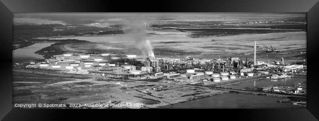 Aerial Panoramic of view Petrochemical Oil Refinery Canada Framed Print by Spotmatik 