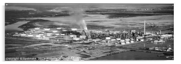 Aerial Panoramic of view Petrochemical Oil Refinery Canada Acrylic by Spotmatik 
