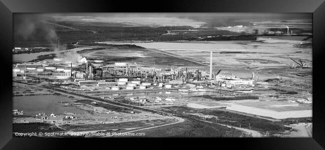 Aerial Panorama view of Petrochemical oil refinery Canada Framed Print by Spotmatik 
