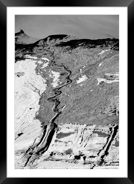 Aerial view of Tailing ponds Ft McMurray Alberta Framed Mounted Print by Spotmatik 