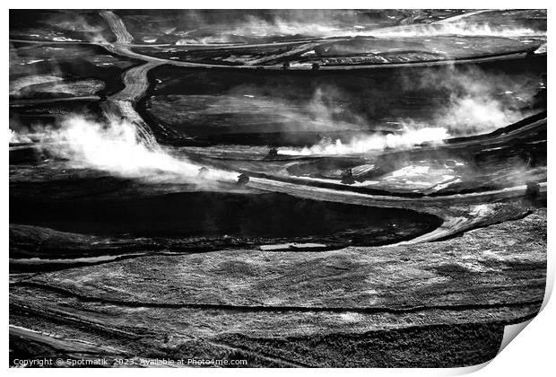 Aerial open pit Industrial surface mining for Oilsands  Print by Spotmatik 