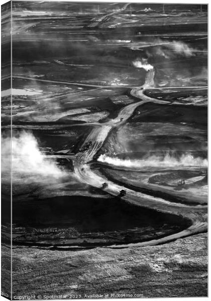 Aerial view Petroleum Industrial oil mining site Alberta  Canvas Print by Spotmatik 