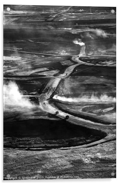 Aerial view Petroleum Industrial oil mining site Alberta  Acrylic by Spotmatik 