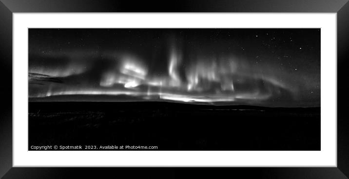 Panorama view of Aurora Borealis Northern lights  Framed Mounted Print by Spotmatik 