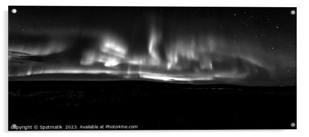 Panorama view of Aurora Borealis Northern lights  Acrylic by Spotmatik 