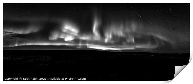 Panorama view of Aurora Borealis Northern lights  Print by Spotmatik 