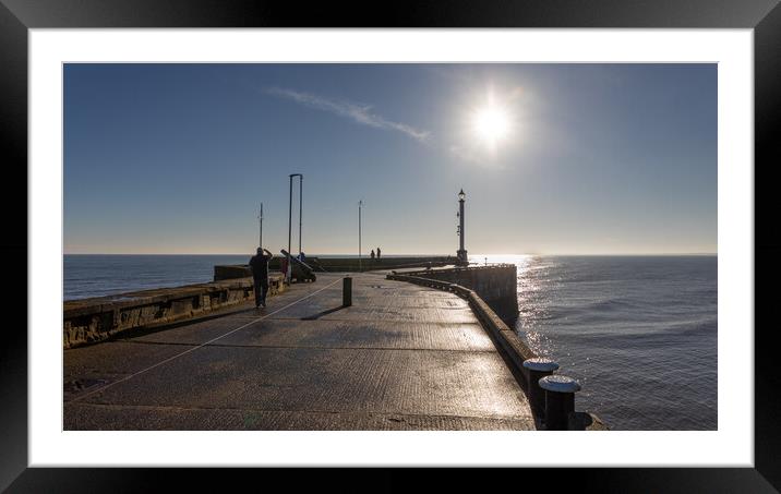 Glowing Sunrise at Bridlington Pier Framed Mounted Print by Alan Tunnicliffe