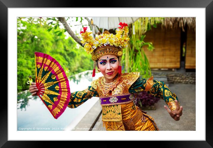 Portrait beautiful Balinese female Indonesia dancer Framed Mounted Print by Spotmatik 