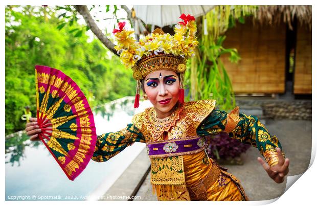 Portrait beautiful Balinese female Indonesia dancer Print by Spotmatik 