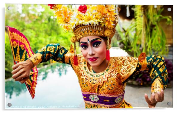 Portrait Balinese Legong dancer wearing jeweled dress Indonesia Acrylic by Spotmatik 