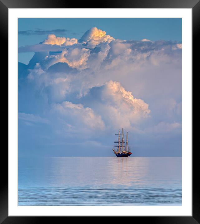 Sailing into the clouds Framed Mounted Print by tim miller