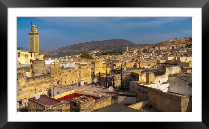 Buildings surrounding of Fez Morocco. Framed Mounted Print by Maggie Bajada