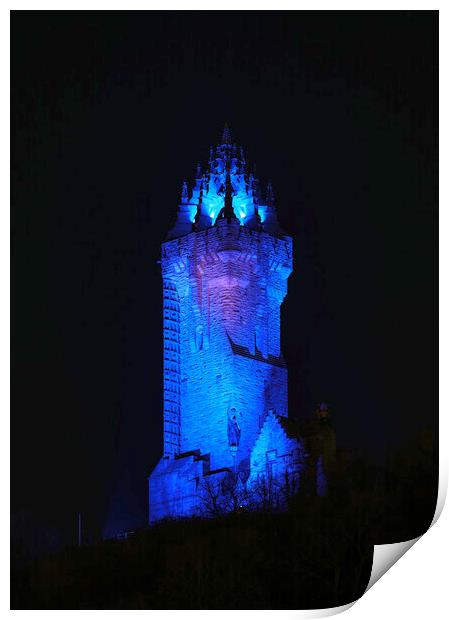Stirling national Wallace Monument Burns night Print by Anthony McGeever