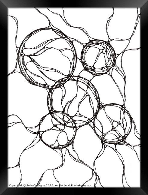 Hand-drawn neurographic illustration Framed Print by Julia Obregon