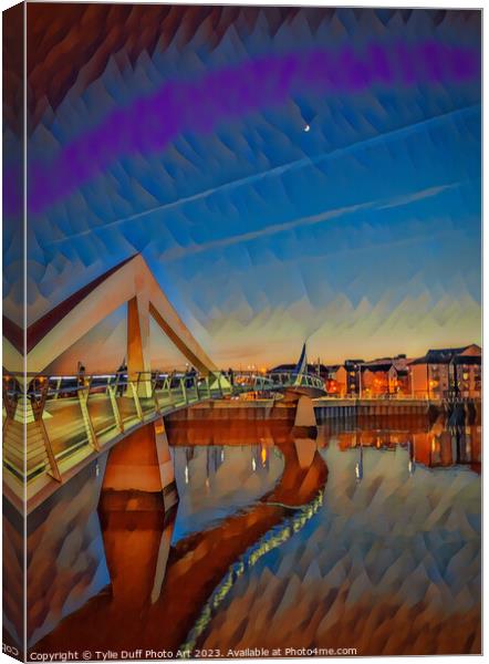 The Squiggly Bridge, Glasgow Canvas Print by Tylie Duff Photo Art