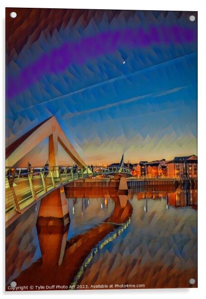 The Squiggly Bridge, Glasgow Acrylic by Tylie Duff Photo Art