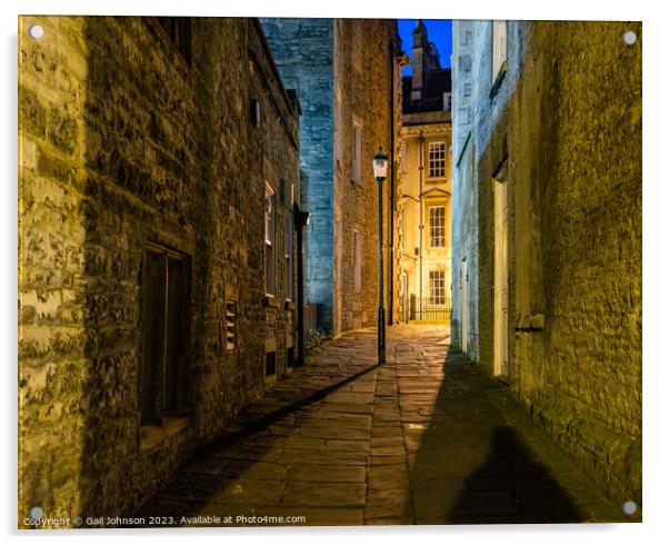 walking around Bath historic city centre at dawn  Acrylic by Gail Johnson
