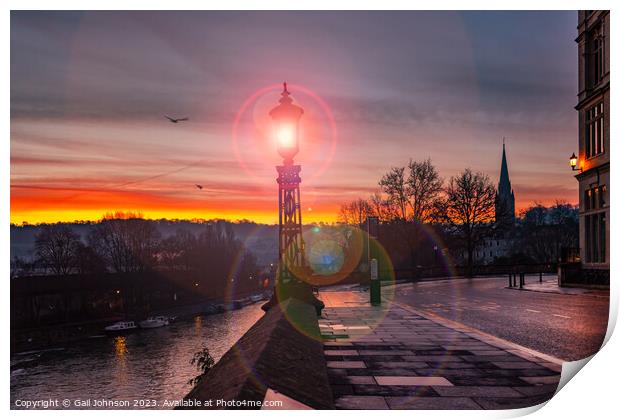 walking around Bath historic city centre at dawn  Print by Gail Johnson