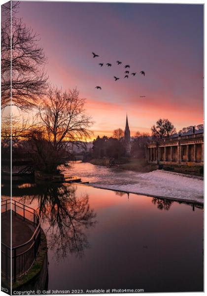 walking around Bath historic city centre at dawn  Canvas Print by Gail Johnson