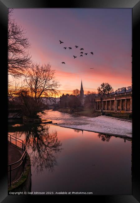 walking around Bath historic city centre at dawn  Framed Print by Gail Johnson