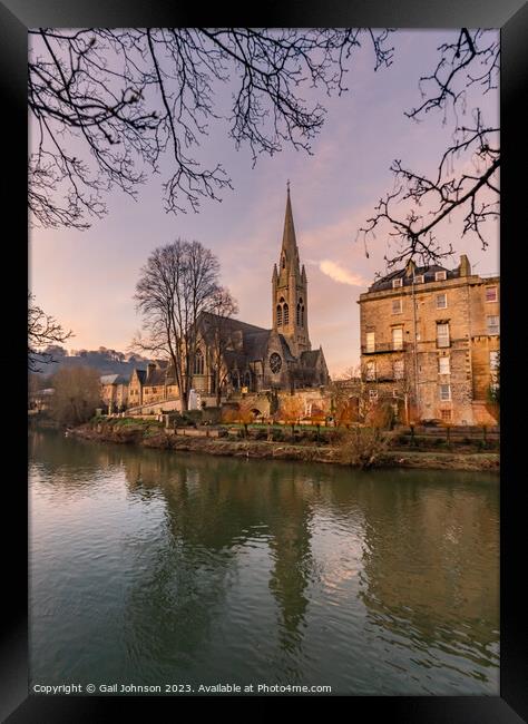 walking around Bath historic city centre at dawn  Framed Print by Gail Johnson