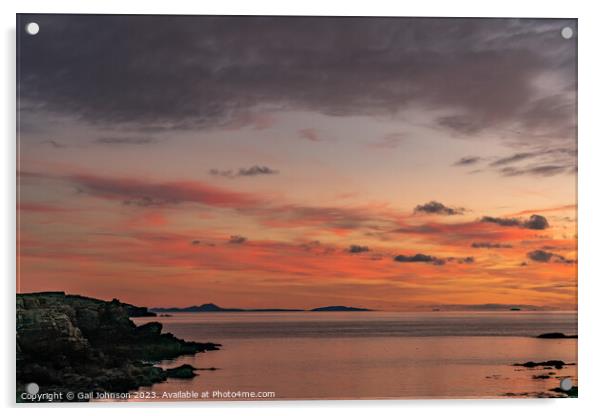 sunset at south stack lighthouse isle of Anglesey Acrylic by Gail Johnson