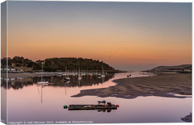 Conwy castle and town at sunrise North Wales  Canvas Print by Gail Johnson