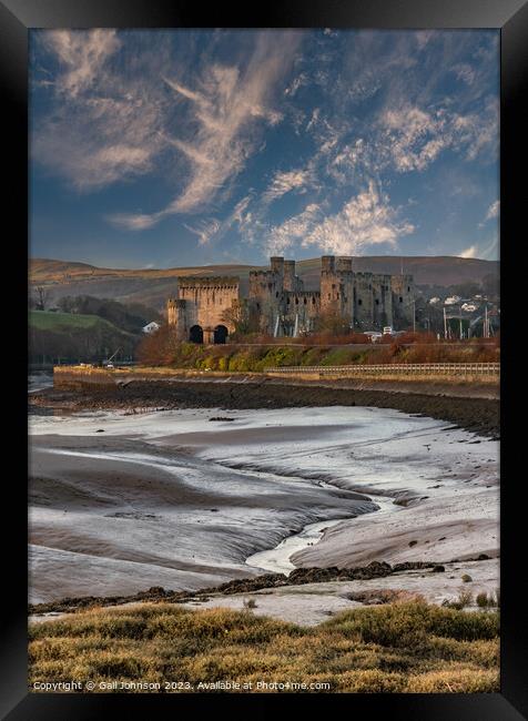 Conwy castle and town at sunrise North Wales  Framed Print by Gail Johnson