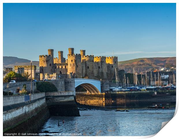 Conwy castle and town at sunrise North Wales  Print by Gail Johnson