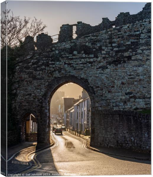 Conwy castle and town at sunrise North Wales  Canvas Print by Gail Johnson