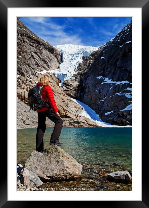 Young Caucasian female hiker outdoor adventure Canada Framed Mounted Print by Spotmatik 