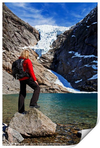 Young Caucasian female hiker outdoor adventure Canada Print by Spotmatik 