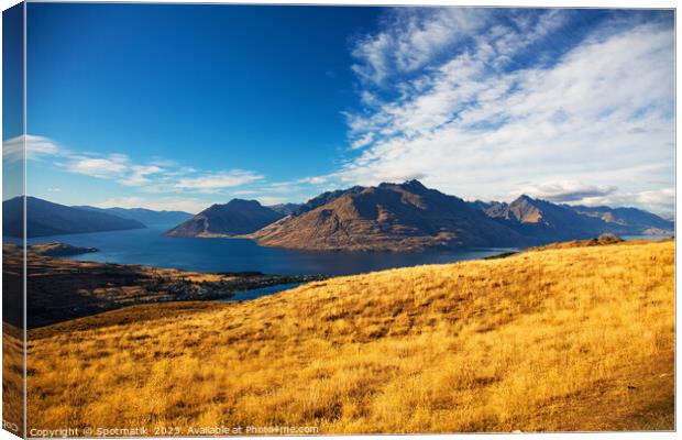 Landscape view The Remarkables National Park New Zealand  Canvas Print by Spotmatik 