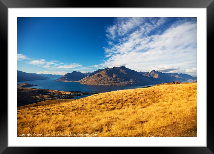 Landscape view The Remarkables National Park New Zealand  Framed Mounted Print by Spotmatik 