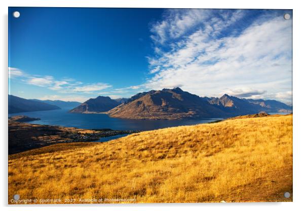 Landscape view The Remarkables National Park New Zealand  Acrylic by Spotmatik 